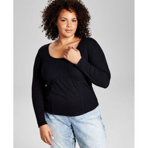 Plus Size Rib-Knit Corset Top